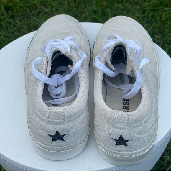 Converse One Star CC OX Shoes Womens 7 Triple Egret Ivory Suede Leather 163274C - Picture 7 of 11